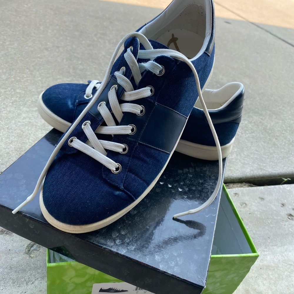 Sam Edelman Dark Blue Canvas Sneakers